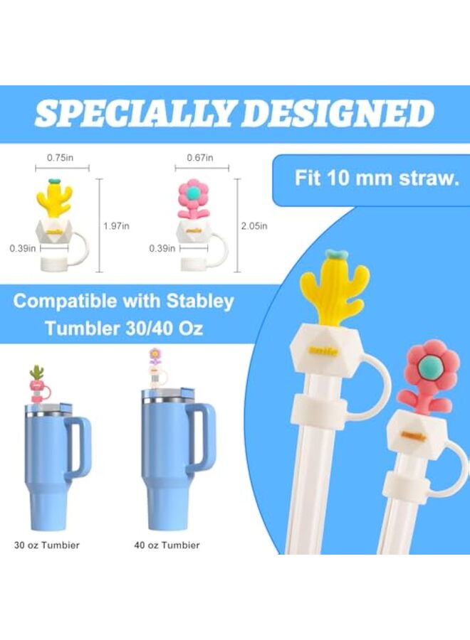 LAMAY 6 straw lids for 30oz and 40oz cups, cute 10mm silicone lids, water bottle accessories, children's gifts. - Image 2
